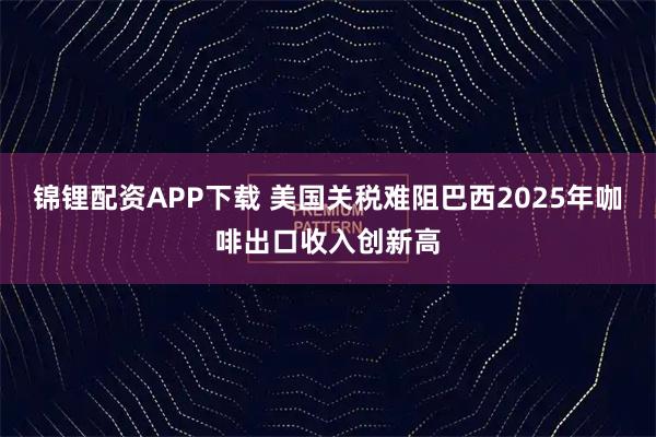 锦锂配资APP下载 美国关税难阻巴西2025年咖啡出口收入创新高